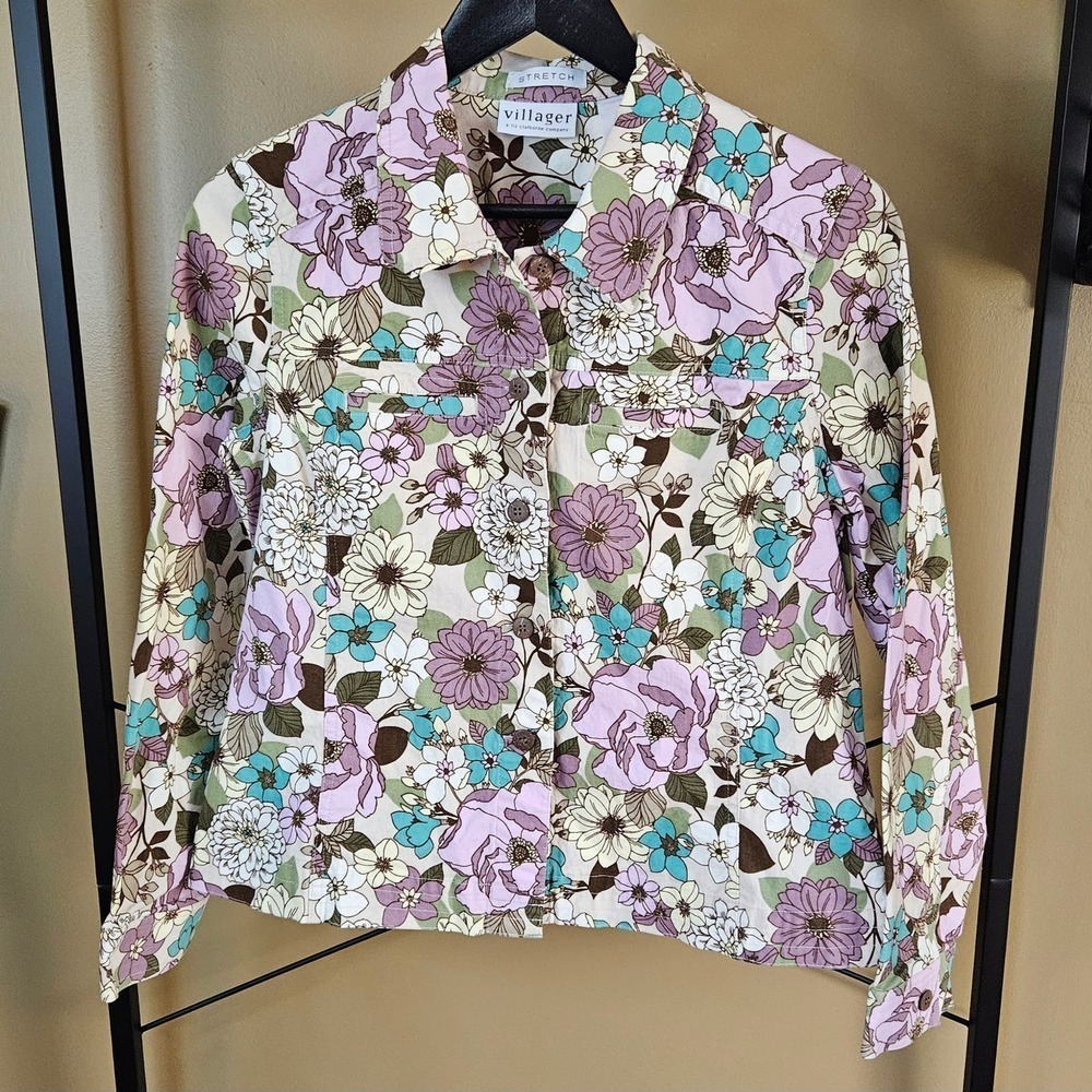 Villager By Liz Claiborne Floral Jacket Size 12